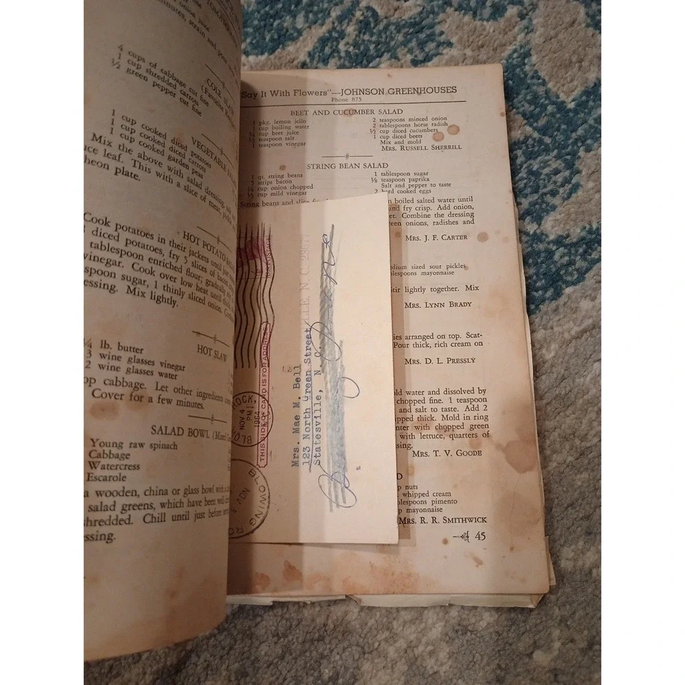 Milady's Favorite Cook Book First Associate Reformed Pres Church Statesville, NC